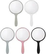Portable Makeup Mirror Round Shape Hand Held Pocket Compact Color Cosmetic Mirror Girls for Female J2H0