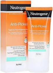 Neutrogena Anti-Pimple Daily Moisturiser (50 ml), Oil-Free Face Care Cream with 0.5% Salicylic Acid (BHA), Moisturising Anti Pimple Face Cream with Aloe Vera & Chamomile