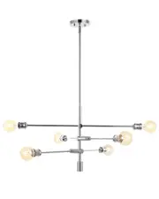 JONATHAN Y Atlas 36In 6-Light Modern Vintage Iron Arm-Adjustable LED Chandelier