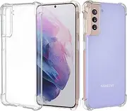 [T Tersely] Clear Case Cover for Samsung Galaxy S21+/S21 Plus 5G, Soft Slim Crystal TPU Bumper case with Shockproof Protective Corner, Wireless Charging Compatible for Samsung Galaxy S21 Plus 5G