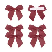 6Pcs Mini Grosgrain Ribbon Bow 2" Self Adhesive Flower Bows Deep Red