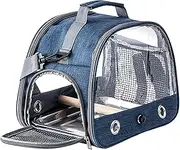 Bird Travel Cage | Pet Carrying Travel Cage with Standing Perch and Tray - Breathable Animal Outside Travel Cage, Pet Accessories for Vet Visit Shopping and Outdoor Adventure
