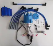 small cap FORD INLINE 6 170-200-250 Blue HEI Distributor+COIL+ spark plug wires
