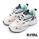 FILA 白粉藍 網布 復古 厚底 慢跑鞋 女款 NO.J1084【新竹皇家 5-J923V-133】