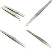 3-Piece Tweezers Set for Jewelry Bead Repair + Bonus Diamond Beading Tweezers