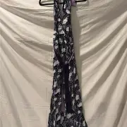 Diane Von Furstenberg Blue and Black Halter Backless Sundress