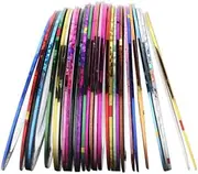 AIMALL 32PCS Nail Striping Tape Rolls Metallic Laser Line Stickers, 1mm x 20m, Mixed Colors for Natural and Faux Nails, DIY Manicure Designs, Nail Art Supplies