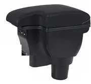 EXEGPLPVK Central Store Armrest Box Content Box with Cup Holder for 2017 Fit for Hyundai Solaris 2 Accent(Black Black Lines)
