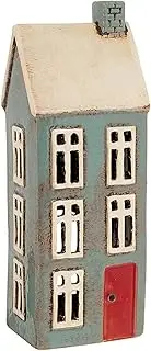 Village Pottery Tall Grey House Tealight Holder