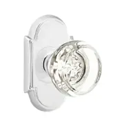 Emtek Georgetown Crystal Door Knob Privacy Set #8 Rosette Polished Chrome