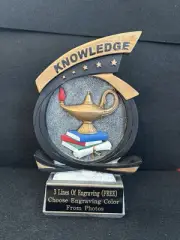 Gold Star Lamp Of Knowledge Resin Trophy