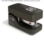 TRU RED Mini Stapler 10-Sheet Capacity Black TR58084