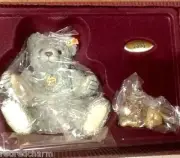 ❤ STEIFF & ENESCO ~Classic Silver Bear & Pewter Lion~ Porcelain 1990 Lt Ed NEW❤