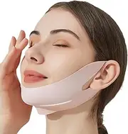 Double Chin Reducer Chin Strap for Sleeping 5PCS for Women and Men V Line Lifting Mask V Shape Face Tape Chin and Neck Mask for Skin Firming (Grey, One Size)