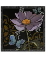 Ready2HangArt Gilt Slate Flora I Wrapped Canvas Wall Art by Norman Wyatt 12in W x 12in H NoColor