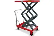 T-REX 300KG Hydraulic High Lift Double Scissor Trolley, 1.3M Max Platform Hgt, Heavy-Duty, for Material Handling