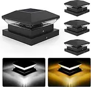 Solar Post Lights, Solar Lights for Outdoor Solar Fence Post Lamp with 3 Modes Solar Lamp Outdoor Waterproof Garden Decoration for Wooden Posts Fence Lighting (Pack of 4)