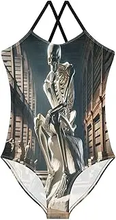 [RPLIFE] Toddler Swimsuit, Summer Beach Apparel 3-10 Y, Skeleton Thinker
