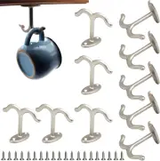 10 Pcs Zinc Alloy Ceiling Double Hook Cabinet Wardrobe Coat Towel Hat Hook Hooks