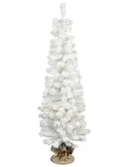 White Foxtail Pine Lightly Flocked Slim Christmas Tree With 212 Tips - 1.5m