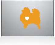 The Decal Guru Pomeranian Love Silhouette Decal Vinyl Sticker, 15" MacBook Pro