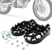 IUVWISN Motorcycle Footpegs Foot Pegs Rests Pedal CNC Universal for Most Pit Bike CRF CR XR KLX TTR TW SSR PW 50 70 80 100 110 125 200 Dirt Pit Bike Black