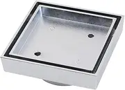 100mm Outlet Chrome Floor Waste Drain Bathroom Square Shower Grate Tile Insert Floor Drainage 115x115x23mm