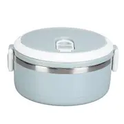 Portable Stainless Steel Bento Lunch Box Thermal Cylinder Lunch Container Food Storage Containers for School Office OutdoorSingle Layer, Blue