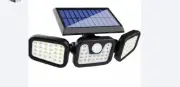 3-Head 74 LED Solar Motion Sensor Light Outdoor Garden Wall Security Flood Lamp