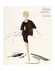 TIPPI HENDREN COSTUME SKETCH BY EDITH HEAD - VINTAGE REPRINT