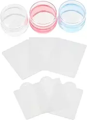 CRILSTYLEO 3Sets Nail Art Stamping Plates with Silicone Stamper Durable Nail Stencils Transparent for Easy DIY Manicure Pedicure for Beginners and Professionals