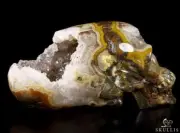 Unique Geode Huge 6.2" Empire Red Agate Carved Crystal Skull