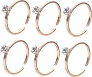 Luxshiny Titanium Steel Ring Set 6pcs for Teen Girls Wedding Ring Props Decorative Couples Party Game Accessories