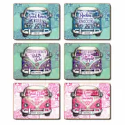 Country Kitchen Kombie Hippie Cinnamon Cork Backed Coasters Set 6