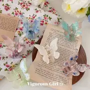 Resin Butterfly Hair Clip Multicolour Pattern - Light Brown - One Size