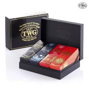 【TWG Tea】時尚茶罐四入 午夜時光之茶100g+銀月綠茶100g+英式早餐茶100g+盛夏緋紅120g