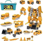 Building Blocks for Kids - 35-Piece Engineering Car Construction Set with Storage Box, Learning Toys for Toddlers Ages 3-8, Blocks for Indoor & Outdoor Play (Engineering Series)