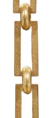 B&P Lamp Unfinished Brass Greek Key Stamped Chain