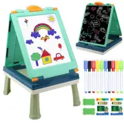 Table Art Easel for Kids, Double Sided Foldable Tabletop Drawing Easels Chalk...