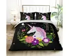 My Unicorn Black Quilt/Doona Cover Set Size:Single