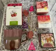 HOT TEA GIFT BOX, COOKIES & TEA GIFT, PINK MUG, TEA CARE PACKAGE, GET WELL GIFT