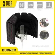 XTUGA BURNER Microphone Isolation Shield, 5-Panel Foldable Studio Cover