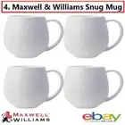 4x Maxwell & Williams Snug Mugs Rounded Coffee Tea Hot Beverage Cup 450ml Modern