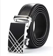 Mens Casual Business Leather Belts Ratchet Belts, Adjustable Ratchet Dress Belts for Men with Automatic Belt Buckle, (3.5cm) Wide Fully Adjustable