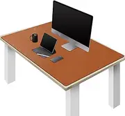 ZORESYN PU Leather Desk pad (130 x 70cm) - Large Desk mat with Suede Base - Waterproof Gaming Mouse pad Table Mat Desktop Writing Pad Desk Blotter Protector for Home | Light Brown