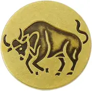 Taurus Zodiac Sign Pin Badge, One Size, Metal