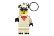 Lego Minifigures Pug Keychain/Keyring LED Light 8x4cm Kids/Children Beige 6y+