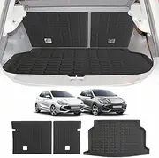 KASUART Custom Fit Heavy Duty Cargo Liner Seat Back Protectors for MG MG3 2023-2024 5Seats RHD XPE All-Weather Waterproof Non-Slip Protection MG3 Trunk Accessories (Cargo Liner+Seat Back Protector)