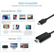 Choetech CH0020 4K 60Hz USB-C to HDMI Cable 2M Black