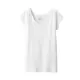 【MUJI 無印良品】女有機棉針織法式袖T恤 L 白色